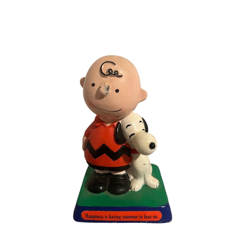 Vintage 1971 Peanuts Charlie Brown Snoopy Figurine Determined Productions 1970s